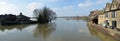 Flooded meadows at St Ives Cambridgeshire England Royalty Free Stock Photo