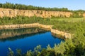 Flooded old quarry in Grodek park in Jaworzno Royalty Free Stock Photo