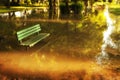 Flooded park Royalty Free Stock Photo