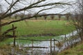 Flooded pasture in rivervalley Aa