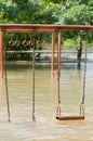 Flooded playground Royalty Free Stock Photo