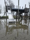 The flooded playground Royalty Free Stock Photo