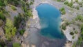 flooded quarry photographed from a drone Royalty Free Stock Photo