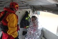 Flooded residential areas In Marina di Carrara and rescue