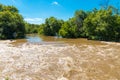 Flooded river after heavy rain.