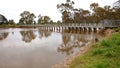 Flooded river over weir