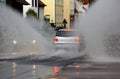 Flooded road Royalty Free Stock Photo