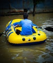 flooded road access in Jakarta in February 2020