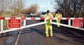 Flooded Road Closed. Flood Gate Locked By Council