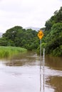 Flooded road in Queensland, Australia