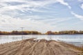 Flooded rural gravel road