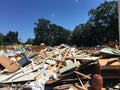 Flooded school debris after cleanup