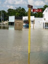 Flooded Small Town Business Street