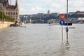 Flooded street in Budapest Royalty Free Stock Photo