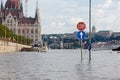 Flooded street in Budapest Royalty Free Stock Photo