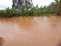 Flooded street in a district of dschang Royalty Free Stock Photo