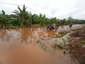 Flooded street in a district of dschang Royalty Free Stock Photo