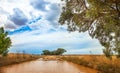 Flooded street in the outback Australia