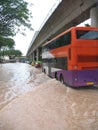 Flooded Street In Singapore Royalty Free Stock Photo