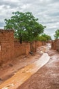 Flooded street in the slums of Ouagadougou Royalty Free Stock Photo