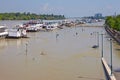 Flooded street view Royalty Free Stock Photo