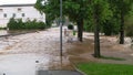 Flooded streets by heavy rainfalls in July 2021, Germany.
