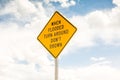 When flooded turn around. Road sign Royalty Free Stock Photo