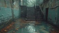 Flooded Urban Stairway to Abandonment