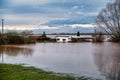 Flooding at the campsite in Kelbra Royalty Free Stock Photo