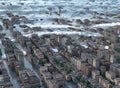 flooding city disaster. concept idea