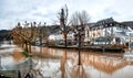 Flooding after heavy rainfall in Cochem on the Moselle. Cochem is the county seat and the largest town in the Rhineland-Palatinate