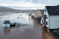 Flooding after heavy rainfall in Koblenz. Koblenz is a German city on the banks of the Rhine and of the Moselle a multi-nation