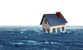 Flooding House Disaster Concept