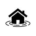 Flooding house icon illustration vector