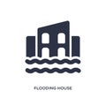 flooding house icon on white background. Simple element illustration from meteorology concept