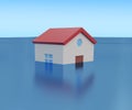 flooding house with rising water