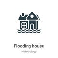 Flooding house vector icon on white background. Flat vector flooding house icon symbol sign from modern meteorology collection for