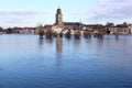 Flooding of river of IJssel in Deventer, Holland Royalty Free Stock Photo