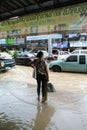 Flooding at Sriracha city after raining