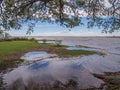 Flooding after Storm at Pamlico Sound on North Carolina Outer Banks Royalty Free Stock Photo