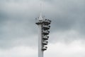 Floodlight lighting mast over a stadium Royalty Free Stock Photo