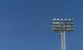 floodlight, spotlight in stadium with dark blue sky background Royalty Free Stock Photo