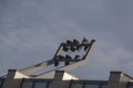 Floodlights mast over football stadium Royalty Free Stock Photo