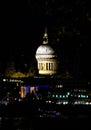 The dome of Saint Pauls, London shining in the night