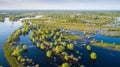 Floodplain of the river Prypiac during spring overflow Royalty Free Stock Photo