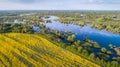 Floodplain of the river Prypiac during spring overflow Royalty Free Stock Photo