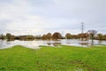 Symmetrical reflections in Fish Lake Farmland flooding 2; Doncaster, November, 2019;