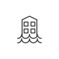 Floods line icon