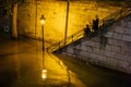 Floods in Paris, Seine River Quays, France.