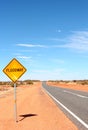 Floodway warning sign in the Australian deserts